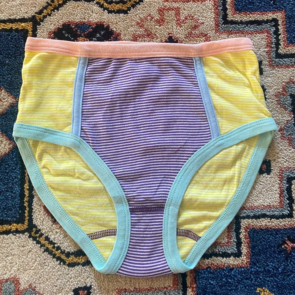 PETIT BATEAU French Cotton High Waisted Striped Bottoms Briefs Underwear